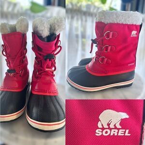 Sorel Yoot Pac Waterproof Nylon Winter Snow Boots Bright Rose Size 4